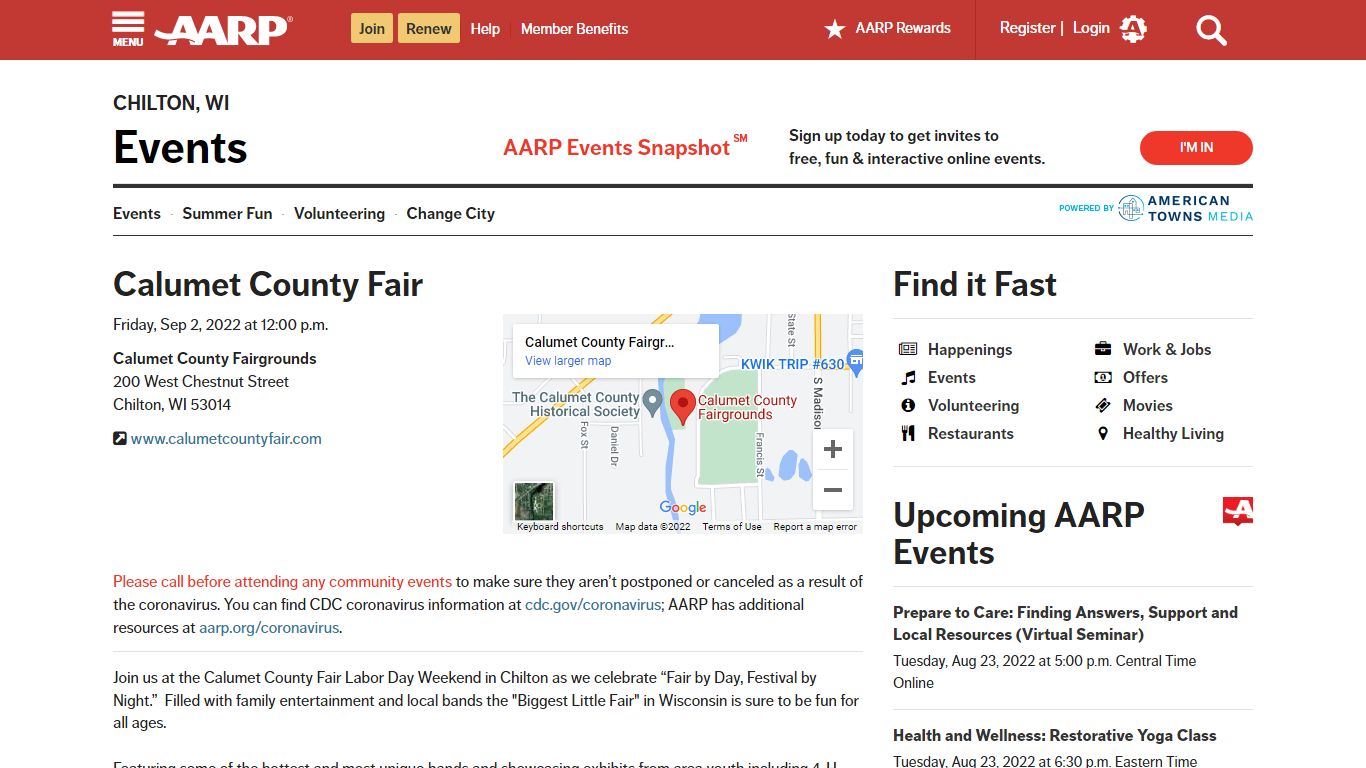 Calumet County Fair - Chilton, WI - AARP